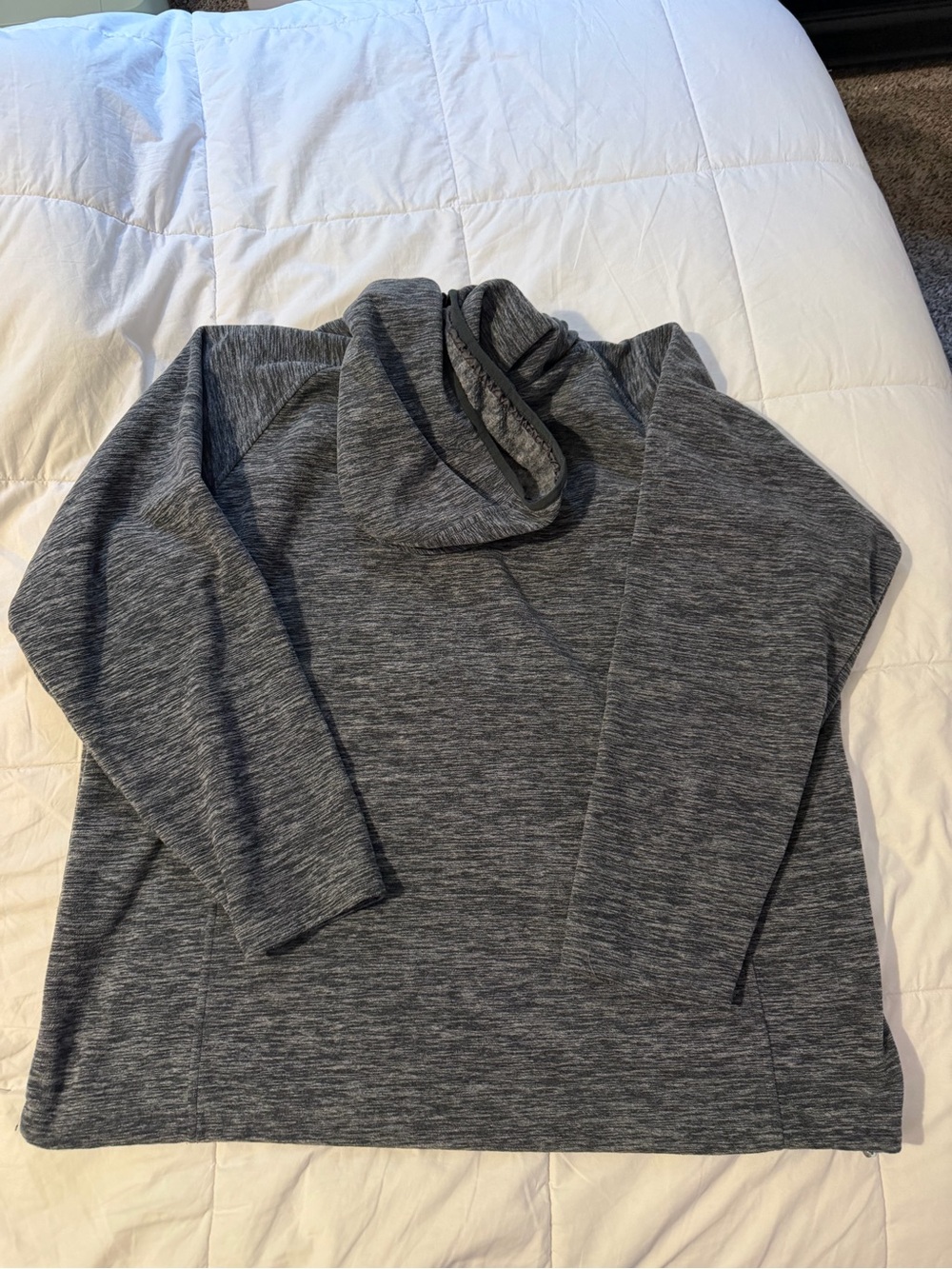 New Balance Charcoal Heather Full-Zip Hoodie with Mint Accents - Picture 5 of 5